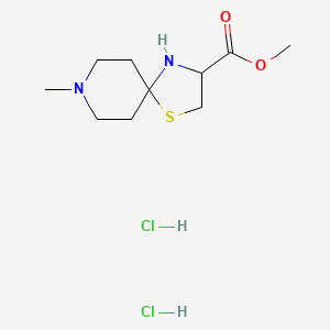 molecular formula C10H20Cl2N2O2S B1431947 Methyl 8-methyl-1-thia-4,8-diazaspiro[4.5]decane-3-carboxylate dihydrochloride CAS No. 1910755-56-4