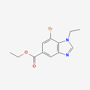 molecular formula C12H13BrN2O2 B1431948 Ethyl 7-bromo-1-ethyl-1,3-benzodiazole-5-carboxylate CAS No. 1437794-87-0