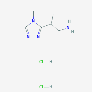 molecular formula C6H14Cl2N4 B1431951 2-(4-methyl-4H-1,2,4-triazol-3-yl)propan-1-amine dihydrochloride CAS No. 1797160-58-7