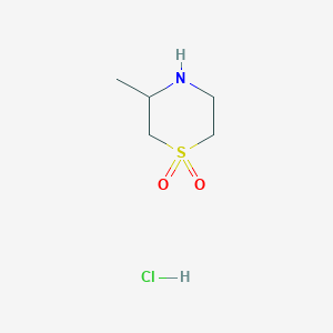 molecular formula C5H12ClNO2S B1431953 3-Methyl-1lambda6-thiomorpholine-1,1-dione hydrochloride CAS No. 1803599-79-2