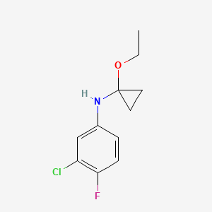 molecular formula C11H13ClFNO B14319574 3-Chloro-N-(1-ethoxycyclopropyl)-4-fluoroaniline CAS No. 112033-40-6