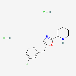 molecular formula C15H19Cl3N2O B1431963 2-[5-(3-Chlorobenzyl)-1,3-oxazol-2-yl]piperidine dihydrochloride CAS No. 1982761-12-5