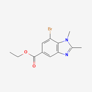 molecular formula C12H13BrN2O2 B1431964 Ethyl 7-bromo-1,2-dimethyl-1,3-benzodiazole-5-carboxylate CAS No. 1437794-66-5