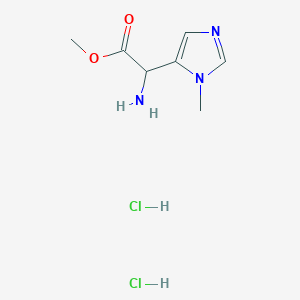 molecular formula C7H13Cl2N3O2 B1431967 methyl 2-amino-2-(1-methyl-1H-imidazol-5-yl)acetate dihydrochloride CAS No. 1803566-09-7