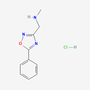 molecular formula C10H12ClN3O B1431970 N-Methyl-1-(5-phenyl-1,2,4-oxadiazol-3-YL)methanamine hydrochloride CAS No. 1609407-07-9