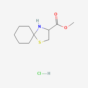 molecular formula C10H18ClNO2S B1431982 Methyl 1-thia-4-azaspiro[4.5]decane-3-carboxylate hydrochloride CAS No. 66065-61-0