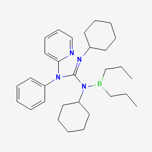 molecular formula C30H45BN4 B14319843 N,N''-Dicyclohexyl-N-(dipropylboranyl)-N'-phenyl-N'-pyridin-2-ylguanidine CAS No. 106104-23-8