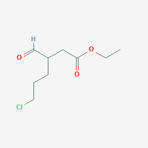 molecular formula C9H15ClO3 B14319889 Ethyl 6-chloro-3-formylhexanoate CAS No. 112496-60-3