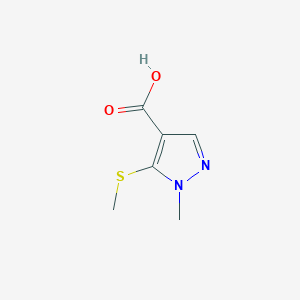 molecular formula C6H8N2O2S B1431989 1-methyl-5-(methylsulfanyl)-1H-pyrazole-4-carboxylic acid CAS No. 1365941-10-1