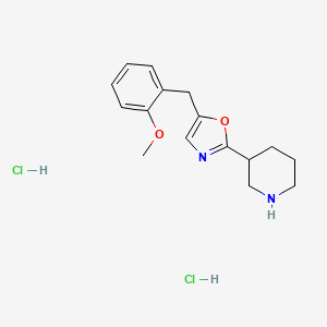 molecular formula C16H22Cl2N2O2 B1431993 3-[5-(2-Methoxybenzyl)-1,3-oxazol-2-yl]piperidine dihydrochloride CAS No. 1982950-42-4