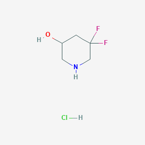 molecular formula C5H10ClF2NO B1431997 5,5-Difluoropiperidin-3-ol hydrochloride CAS No. 1803584-46-4