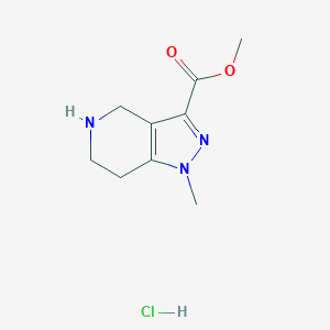 molecular formula C9H14ClN3O2 B1432002 Methyl 1-methyl-4,5,6,7-tetrahydro-1H-pyrazolo[4,3-c]pyridine-3-carboxylate hydrochloride CAS No. 1609401-30-0