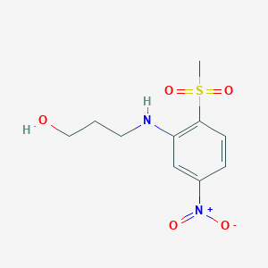 molecular formula C10H14N2O5S B1432009 3-[(2-Methanesulfonyl-5-nitrophenyl)amino]propan-1-ol CAS No. 1437795-14-6