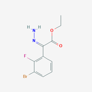 molecular formula C10H10BrFN2O2 B1432010 Ethyl (2Z)-2-(3-bromo-2-fluorophenyl)-2-hydrazinylideneacetate CAS No. 1820748-59-1