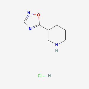 molecular formula C7H12ClN3O B1432017 3-(1,2,4-Oxadiazol-5-yl)piperidine hydrochloride CAS No. 1803586-45-9