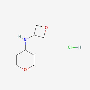 molecular formula C8H16ClNO2 B1432019 N-(oxetan-3-yl)oxan-4-amine hydrochloride CAS No. 1803601-50-4