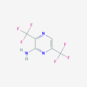 molecular formula C6H3F6N3 B1432022 3,6-Bis(trifluoromethyl)pyrazin-2-amine CAS No. 1803601-40-2
