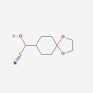 molecular formula C10H15NO3 B1432025 2-{1,4-Dioxaspiro[4.5]decan-8-yl}-2-hydroxyacetonitrile CAS No. 1803605-23-3