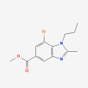 molecular formula C13H15BrN2O2 B1432044 Methyl 7-bromo-2-methyl-1-propyl-1,3-benzodiazole-5-carboxylate CAS No. 1437794-72-3