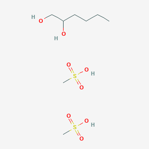 molecular formula C8H22O8S2 B14320445 Hexane-1,2-diol;methanesulfonic acid CAS No. 105551-43-7