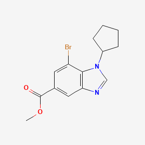 molecular formula C14H15BrN2O2 B1432045 Methyl 7-bromo-1-cyclopentyl-1,3-benzodiazole-5-carboxylate CAS No. 1445322-61-1