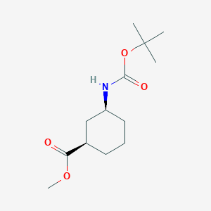 molecular formula C13H23NO4 B1432047 methyl (1R,3S)-3-[(2-methylpropan-2-yl)oxycarbonylamino]cyclohexane-1-carboxylate CAS No. 930596-35-3