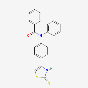 molecular formula C22H16N2OS2 B14320491 N-Phenyl-N-[4-(2-sulfanylidene-2,3-dihydro-1,3-thiazol-4-yl)phenyl]benzamide CAS No. 105687-43-2