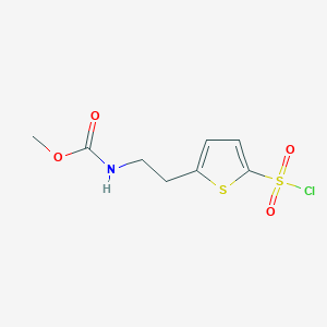 molecular formula C8H10ClNO4S2 B1432051 Methyl N-{2-[5-(chlorosulfonyl)thiophen-2-yl]ethyl}carbamate CAS No. 1599801-52-1