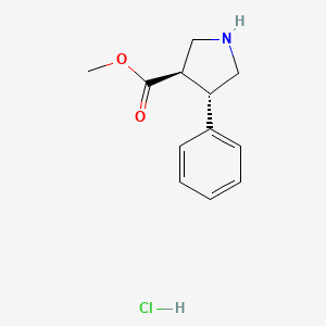 molecular formula C12H16ClNO2 B1432052 trans-Methyl 4-phenylpyrrolidine-3-carboxylate hydrochloride CAS No. 874367-19-8