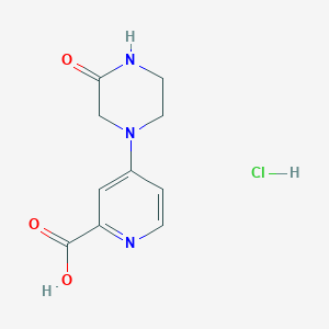 molecular formula C10H12ClN3O3 B1432056 4-(3-Oxopiperazin-1-yl)pyridine-2-carboxylic acid hydrochloride CAS No. 1797548-50-5
