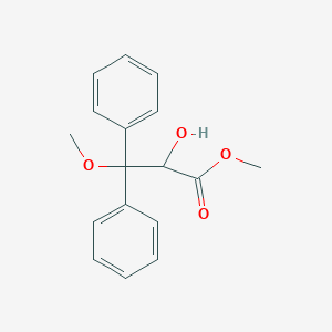 molecular formula C17H18O4 B143206 Methyl 2-hydroxy-3-methoxy-3,3-diphenylpropanoate CAS No. 178306-47-3