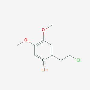 molecular formula C10H12ClLiO2 B14320600 lithium;4-(2-chloroethyl)-1,2-dimethoxybenzene-5-ide CAS No. 110905-09-4