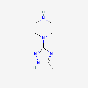 molecular formula C7H13N5 B1432065 1-(5-methyl-4H-1,2,4-triazol-3-yl)piperazine CAS No. 111641-20-4