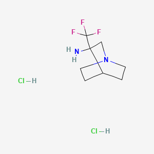 molecular formula C8H15Cl2F3N2 B1432084 3-(Trifluoromethyl)-1-azabicyclo[2.2.2]octan-3-amine dihydrochloride CAS No. 1803583-40-5