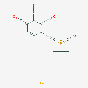 molecular formula C16H12FeO4P+ B14320916 CID 71333446 CAS No. 105205-96-7