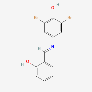 molecular formula C13H9Br2NO2 B14320971 Phenol, 2,6-dibromo-4-[[(2-hydroxyphenyl)methylene]amino]- CAS No. 112092-96-3