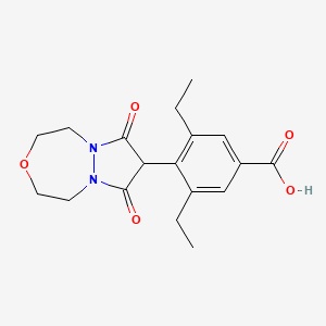 4-(7,9-Dioxo-hexahydro-pyrazolo (1,2-d) (1,4,5) oxadiazepine-8-yl)-3,5-diethyl benzoic acid
