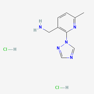 [6-methyl-2-(1H-1,2,4-triazol-1-yl)pyridin-3-yl]methanamine dihydrochloride