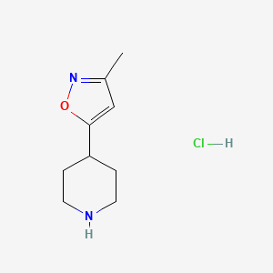 molecular formula C9H15ClN2O B1432128 3-Methyl-5-(piperidin-4-yl)isoxazole hydrochloride CAS No. 1401425-44-2