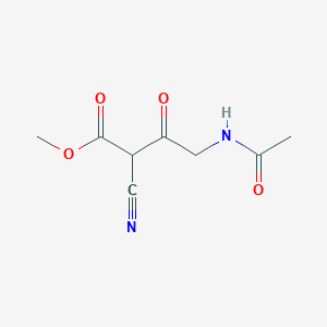 molecular formula C8H10N2O4 B14321302 Methyl 4-acetamido-2-cyano-3-oxobutanoate CAS No. 105688-23-1