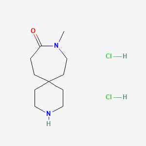 molecular formula C11H22Cl2N2O B1432140 9-Methyl-3,9-diazaspiro[5.6]dodecan-10-one dihydrochloride CAS No. 1390654-21-3