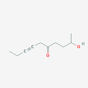 molecular formula C10H16O2 B14321414 2-Hydroxydec-7-YN-5-one CAS No. 105705-09-7