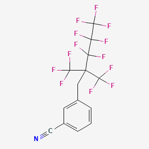 molecular formula C14H6F13N B14321443 3-[3,3,4,4,5,5,5-Heptafluoro-2,2-bis(trifluoromethyl)pentyl]benzonitrile CAS No. 111363-99-6
