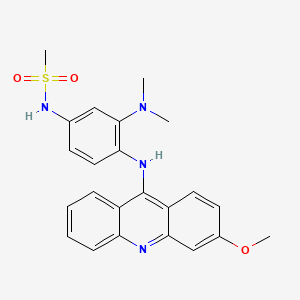 molecular formula C23H24N4O3S B14321446 Methanesulfonamide, N-(3-(dimethylamino)-4-((3-methoxy-9-acridinyl)amino)phenyl)- CAS No. 106521-46-4