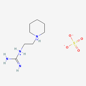 molecular formula C8H20N4O4S B14321457 Piperidino ethyl guanidine sulphate CAS No. 101517-10-6