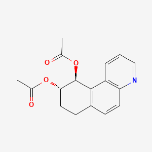 molecular formula C17H17NO4 B14321464 Benzo(f)quinoline-9,10-diol, 7,8,9,10-tetrahydro-, diacetate (ester), trans- CAS No. 103620-22-0
