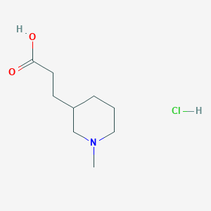 molecular formula C9H18ClNO2 B1432147 3-(1-Methyl-3-piperidinyl)propanoic acid hydrochloride CAS No. 1301739-53-6