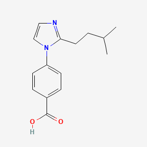 molecular formula C15H18N2O2 B14321545 4-[2-(3-methylbutyl)-1H-imidazol-1-yl]benzoic acid CAS No. 101184-12-7