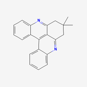 molecular formula C21H18N2 B14321608 6H-Quino(2,3,4-kl)acridine, 7,8-dihydro-7,7-dimethyl- CAS No. 100259-60-7