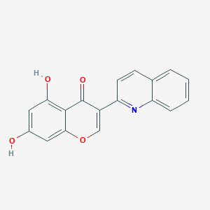 molecular formula C18H11NO4 B14321637 5,7-dihydroxy-3-(quinolin-2-yl)-4H-chromen-4-one 